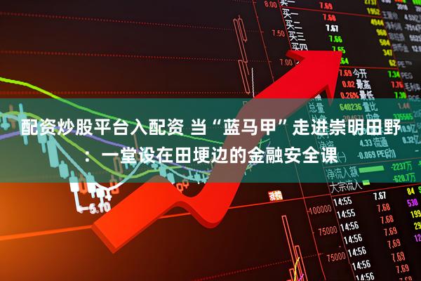 配资炒股平台入配资 当“蓝马甲”走进崇明田野：一堂设在田埂边的金融安全课
